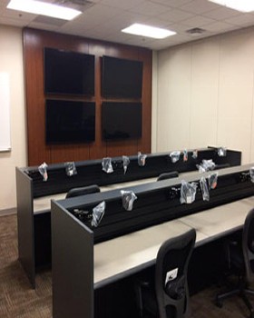 Training Center consoles with individual interactive interfaces