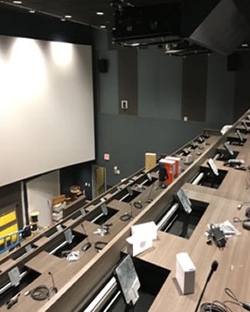 Multi-tiered Operator Consoles View From Above to IMAX screen